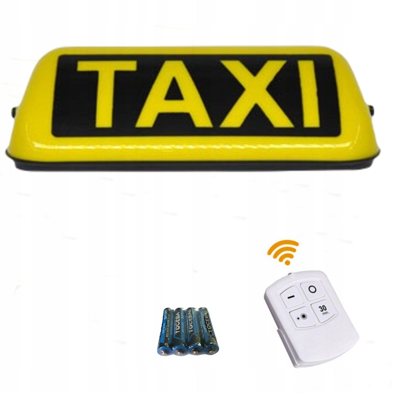 Trådløs Led Taxi Varsellys Med Fjernkontroll Og Magnet 2-Pack  Gul-Svart