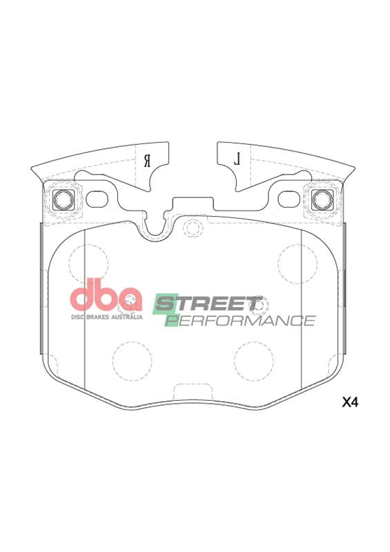 DBA T2 Street Performance bremsesett foran med slissede skiver og klosser til Toyota Supra 19-