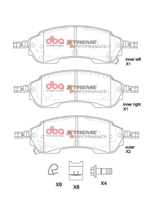 DBA T3 4000-slissede bremseskiver og Xtreme Performance klosser bak til VW Amarok Mk2 22-
