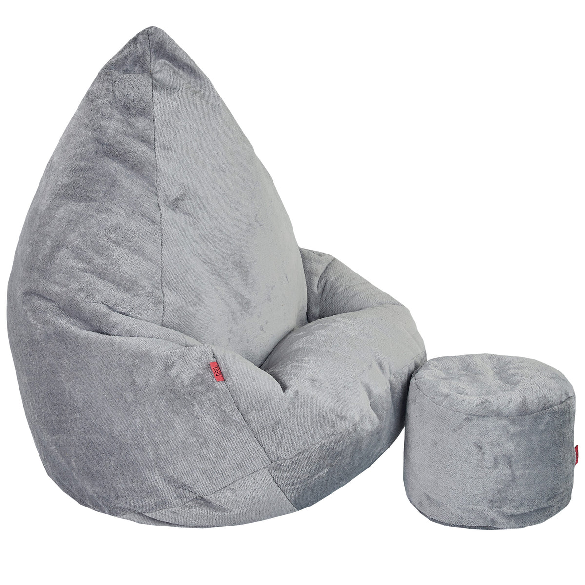 Sakkosekk premium Cloud plysj gra med puff – Cronen sidevisning