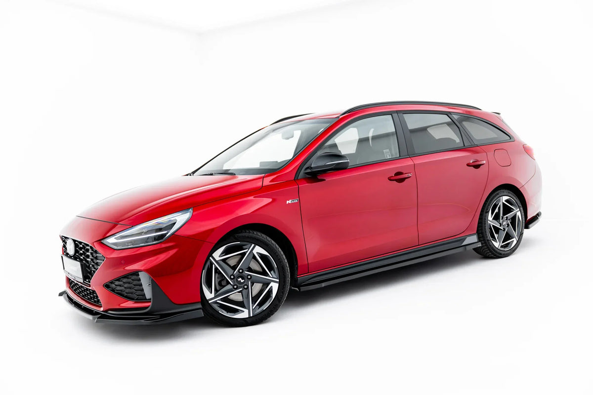 Splittersett V.2 fra Maxton Design til Hyundai i30 N-Line Wagon Mk3 Facelift i blank sort ABS