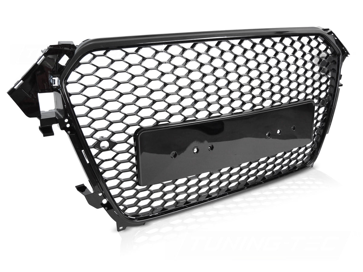 Sport grill Audi A4 B8 facelift 2012–2015 glossy svart PDC sett forfra