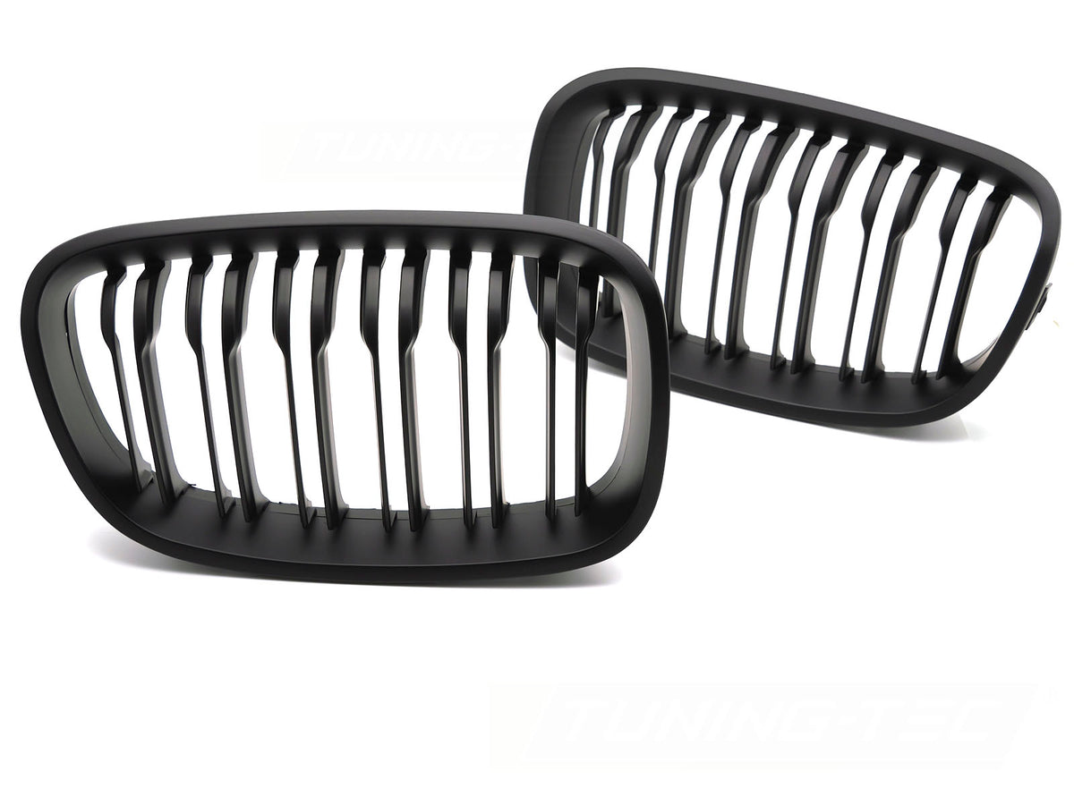 Sportsgrill matt svart med dobbel stang til BMW 1-serie F20/F21 2011–2014 – front
