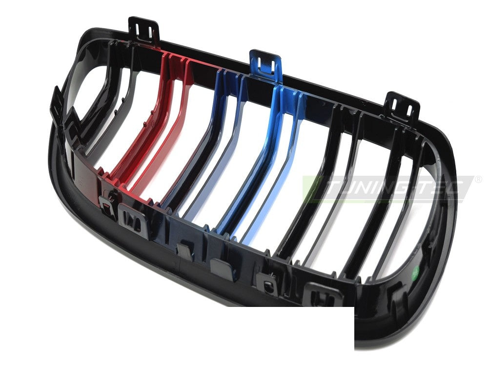 Frontgrill BMW 3 Serie E92/E93 06-10 blank svart tri-colour detaljer