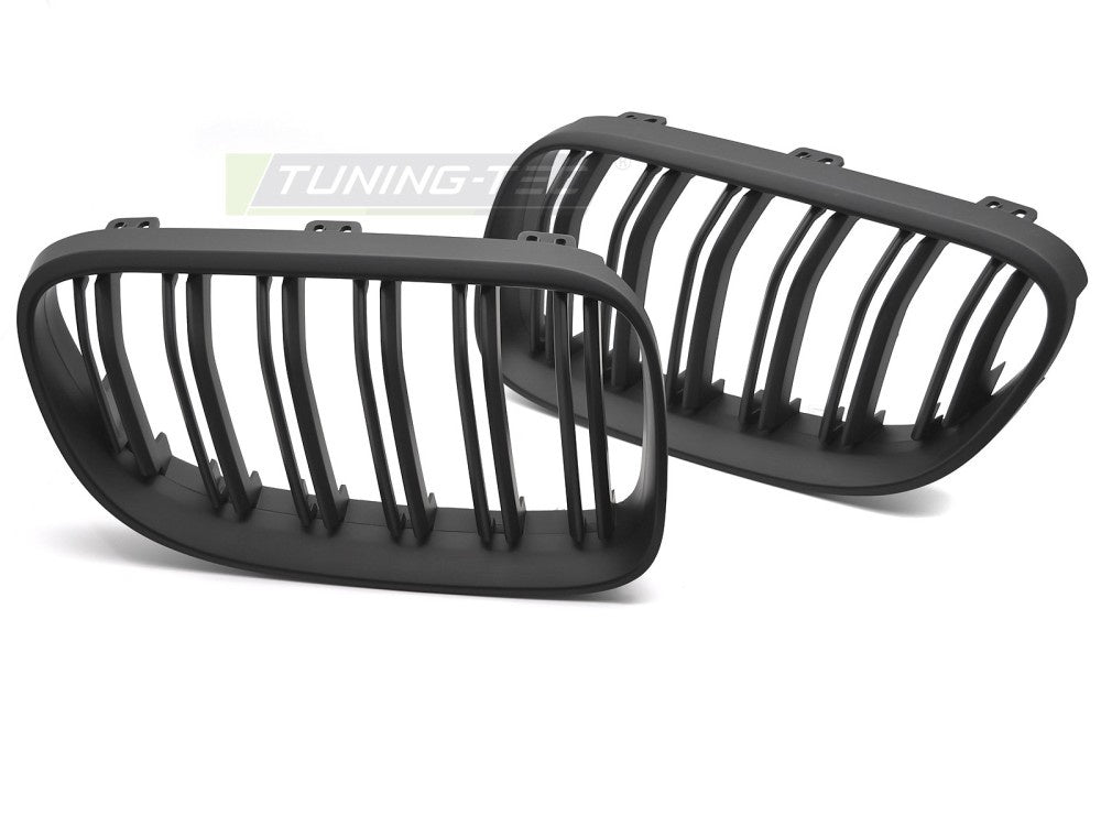 Grill BMW 3 Serie E92/E93 LCI 10-13 matt svart dobbel bar sport - frontvisning