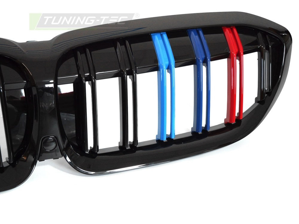 Nyregrill BMW G20 G21 19-22 blank svart med tri-colour aksenter fra Tuning-Tec