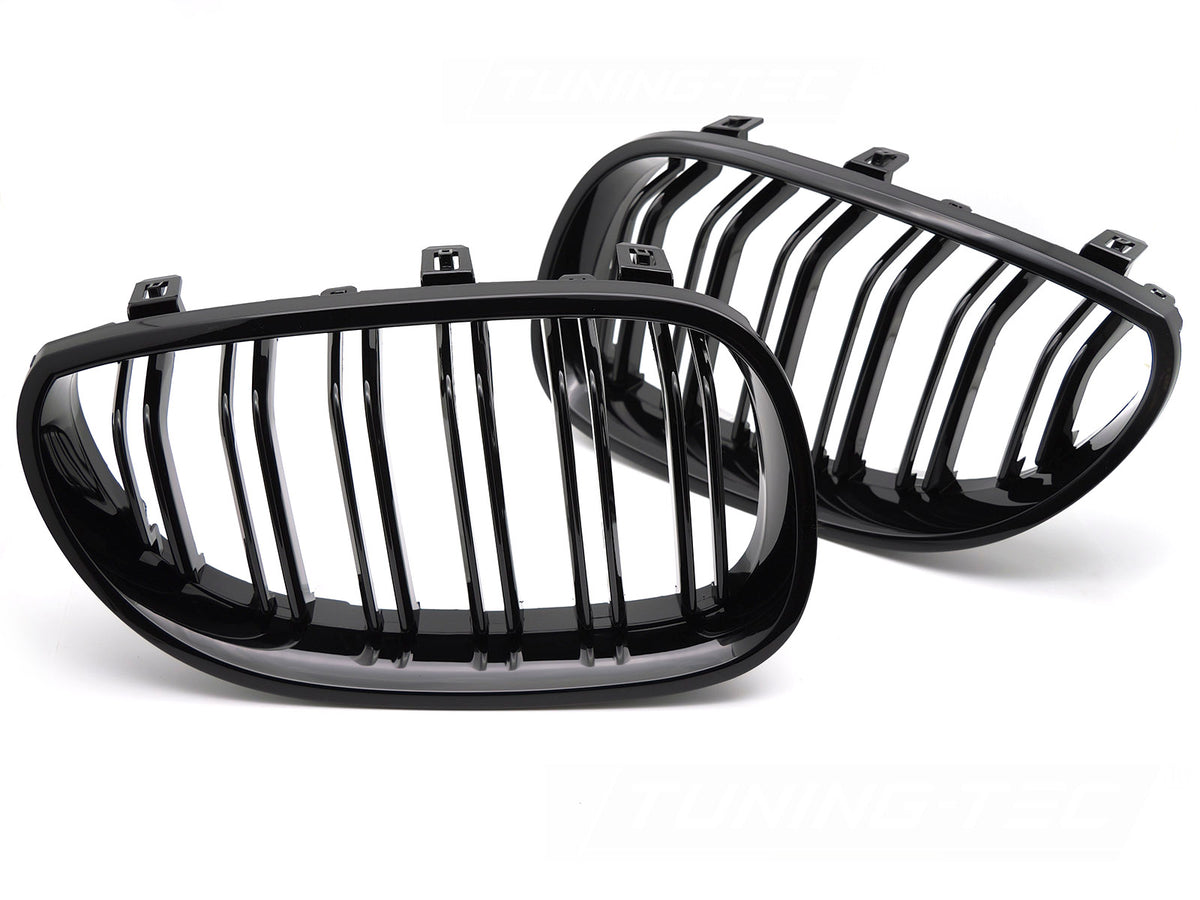 Grill BMW 5 Serie E60 E61 03-10 Sport Double Bar Glossy Black fra Tuning-Tec