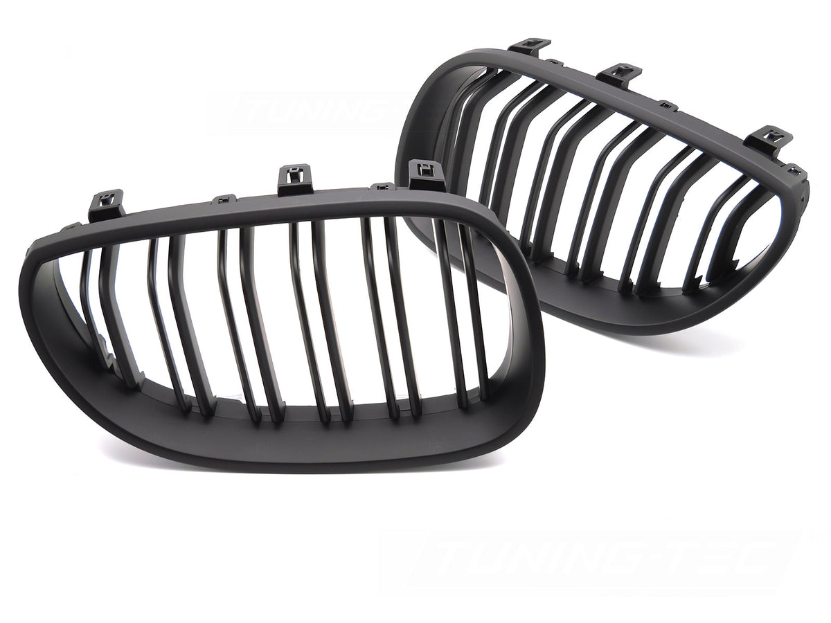 Grill BMW 5 Serie E60 E61 03-10 matt svart double bar fra Tuning-Tec