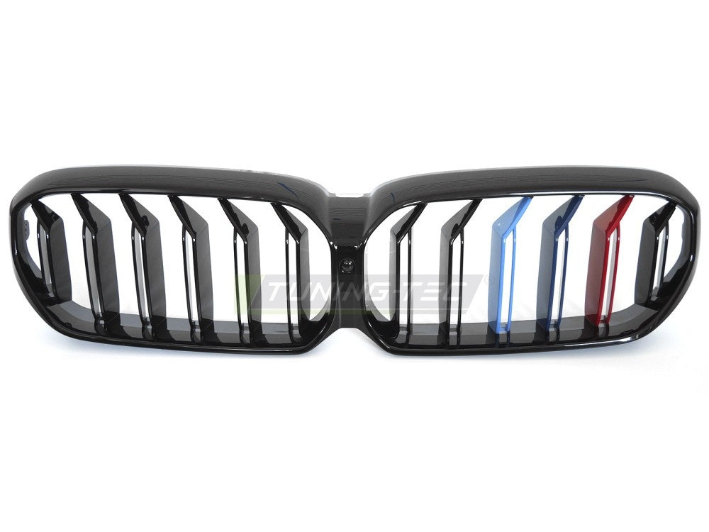 Glossy svart grill med tri-colour aksenter til BMW G30 G31 F90 2017-2023