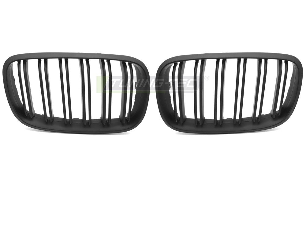 BMW X6 E71 grill double bar matt svart – nærbilde
