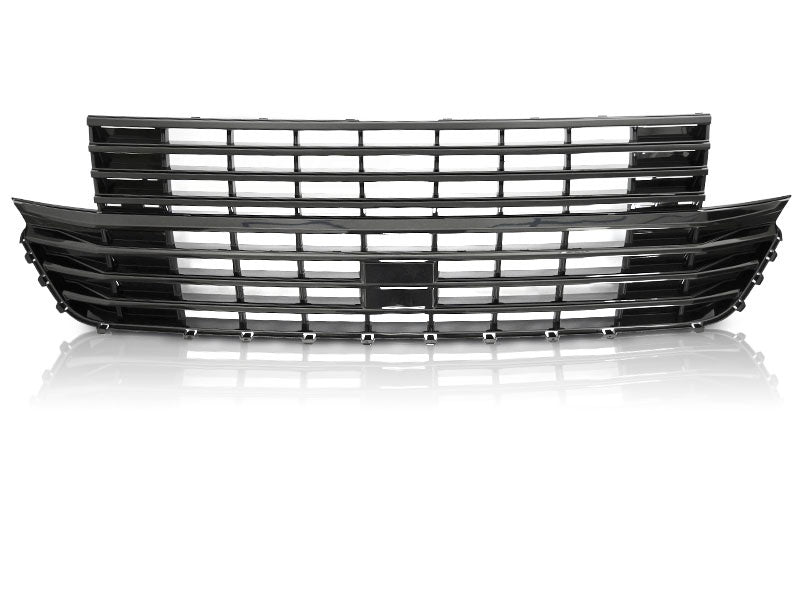 Blank svart frontgrill VW T6.1 Tuning-Tec nærbilde av finish