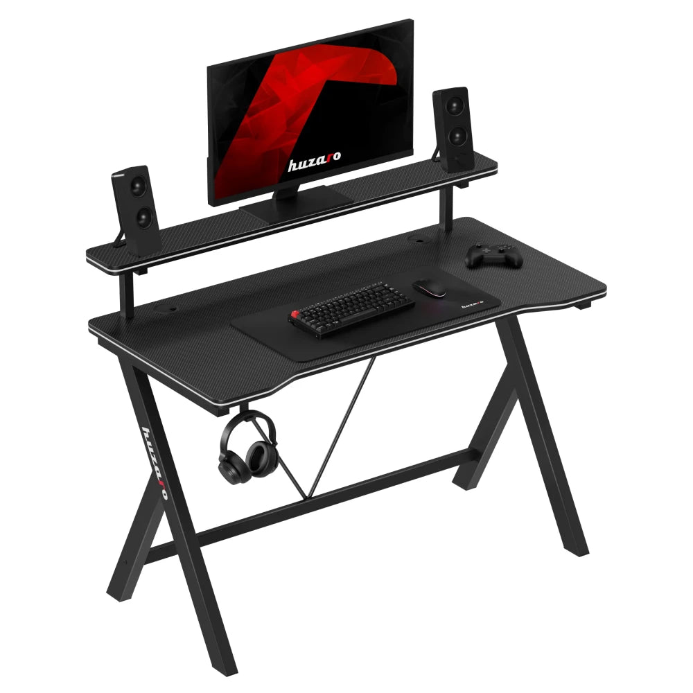 Huzaro Hero 1.9 svart gamingbord 120 cm sett forfra