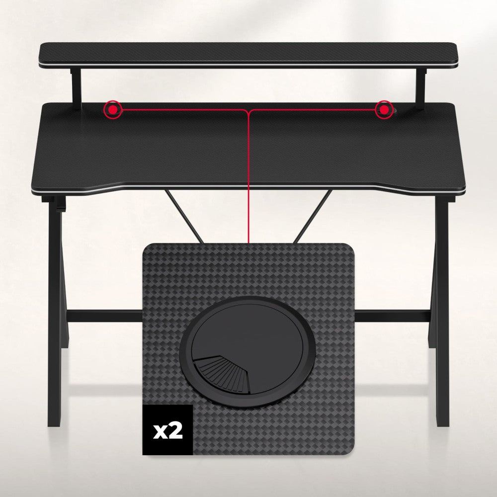 Huzaro Hero 1.9 svart gamingbord med skjerm og tastatur