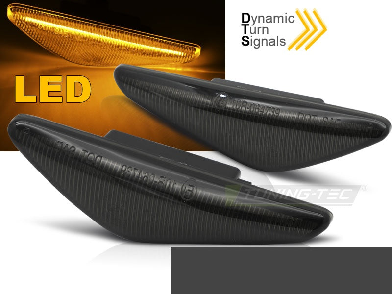 Sideblinklys smoke LED sekvensiell til BMW E46 Coupe 2003–2006 sett forfra