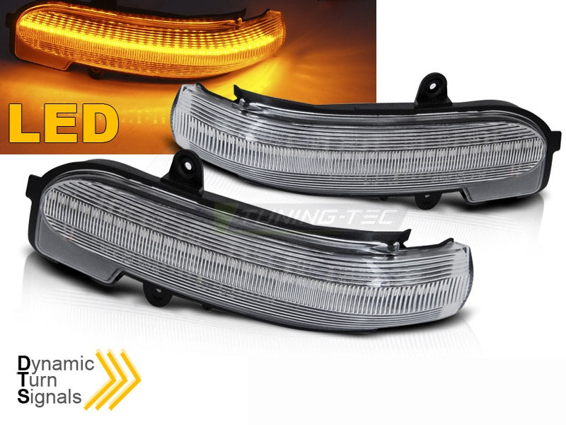 Sekvensielle LED-blinklys i speil for Mercedes C-Klasse CL203 Sportcoupe 00-04 fra Tuning-Tec