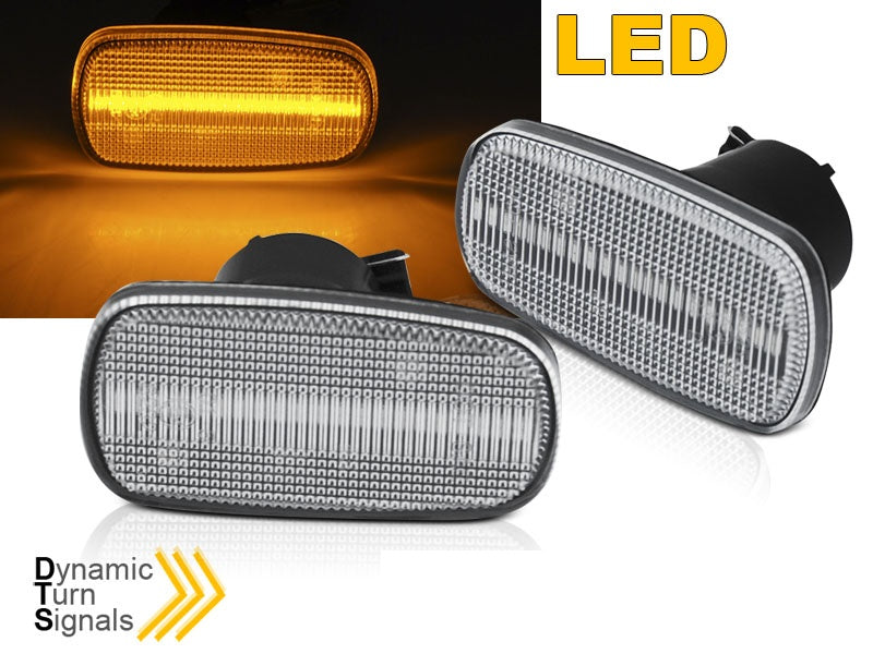 Sekvensielle LED-blinklys med hvitt glass til Toyota Land Cruiser J120 02-09 fra Tuning-Tec