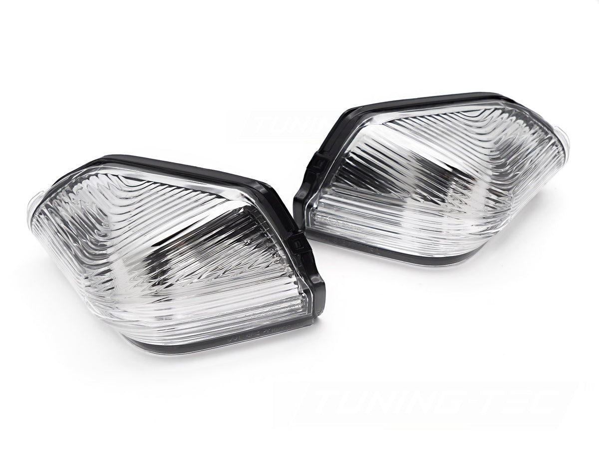 Klart blinklys i sidespeil for VW Crafter 2006–2016 sett forfra med klar linse