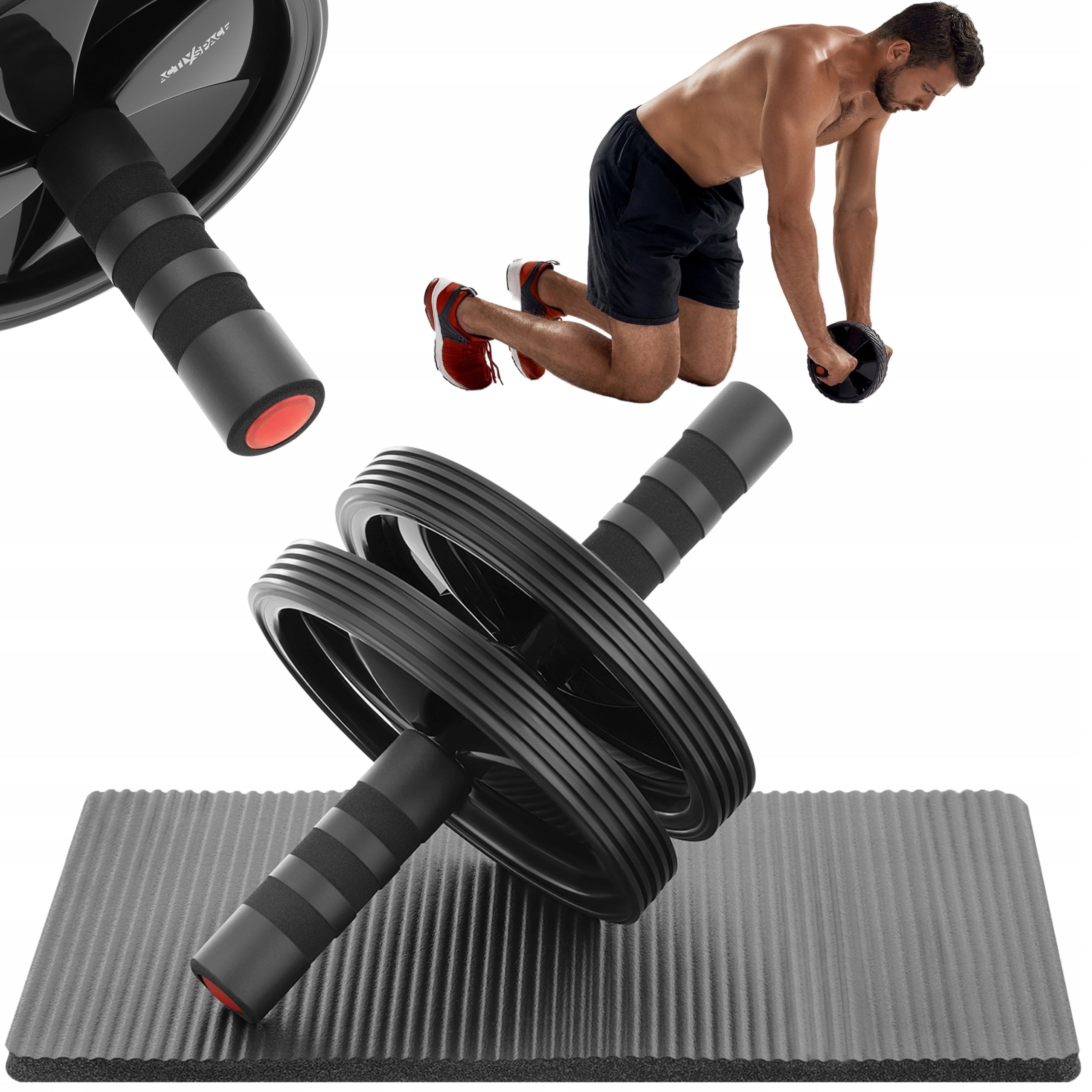 Dobbelt Ab Roller Hjul for Sterk og Muskuløs Mage Trening