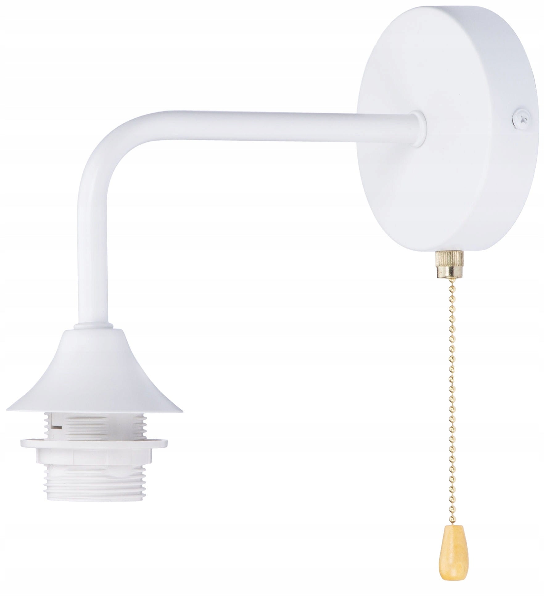 Vegglampe Rustikk Hvit Metallramme E27 med Kjede