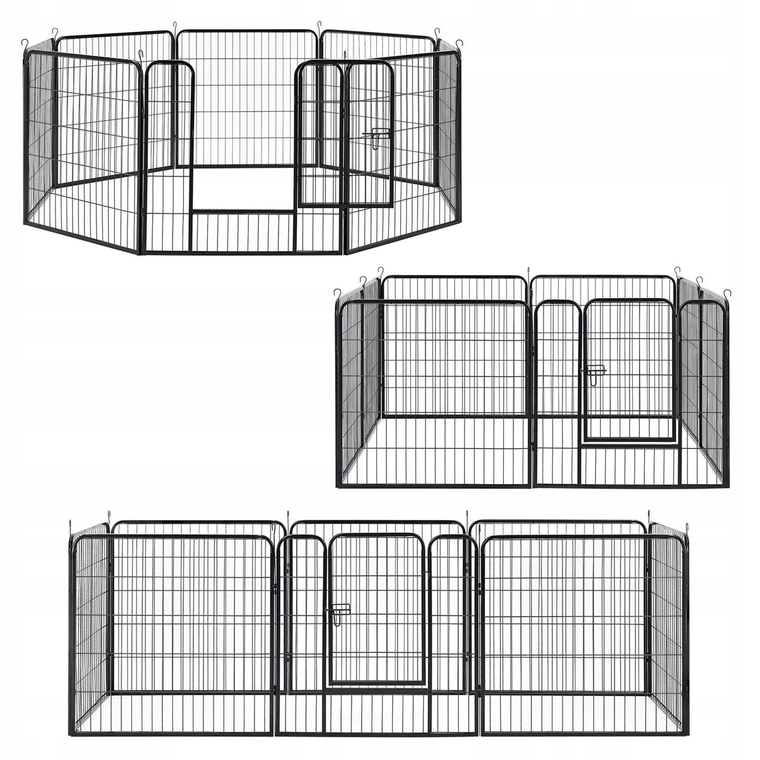 Hundegård Utendørs Løpegrind med 8 Paneler 80cm