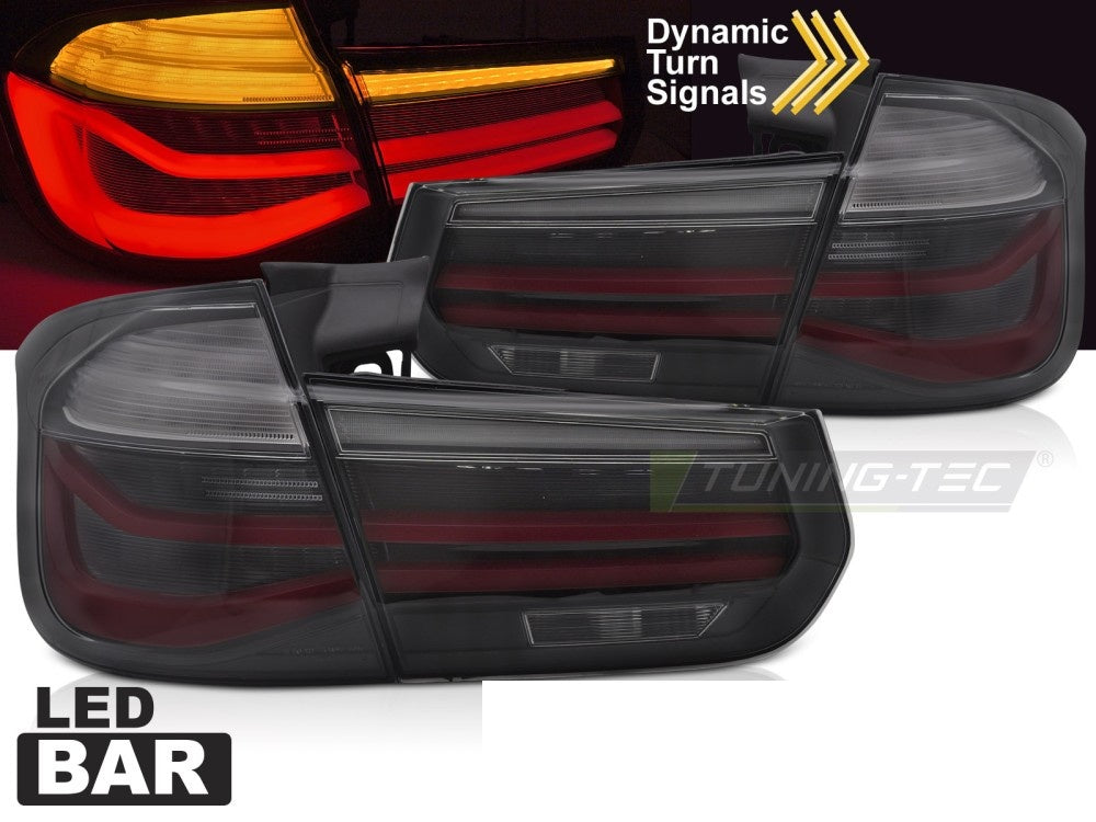 Baklykter BMW 3 Serie F31 11-18 LED Bar Sekvensiell Smoke fra Tuning-Tec, sett fra skrå vinkel