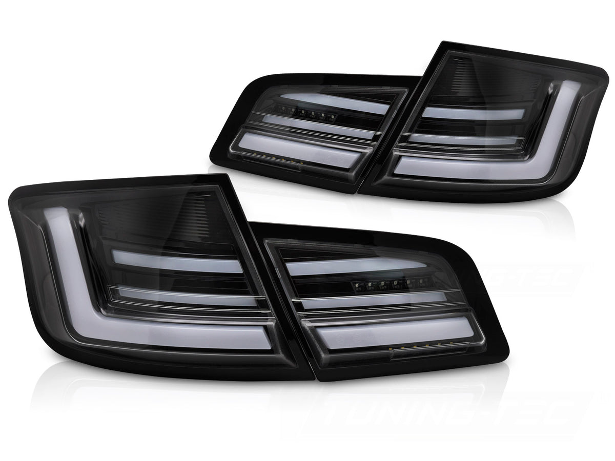LED baklykter i glossy svart for BMW 5-serie F10 2010-2013 med sekvensiell blinklys