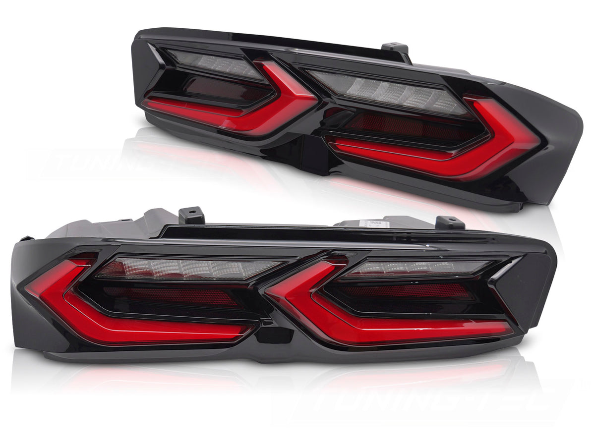 LED baklykter Chevrolet Camaro 2019–2023 rød/svart sett bakfra