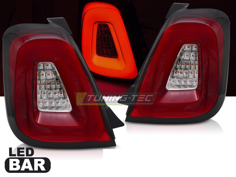 Baklykter Fiat 500 15-20 LED Bar Rød fra Tuning-Tec
