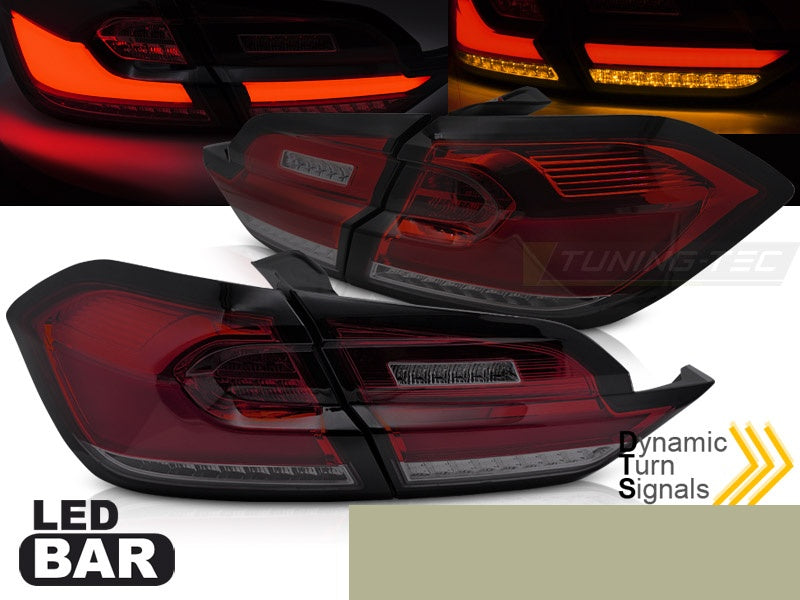 Baklykter Ford Fiesta MK8 2017-2021 Hatchback LED Red Smoke fra Tuning-Tec