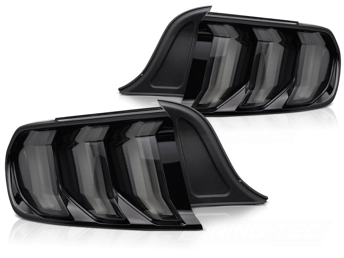LED baklykter Ford Mustang 2014–2023 smoke tonet glass sett bakfra