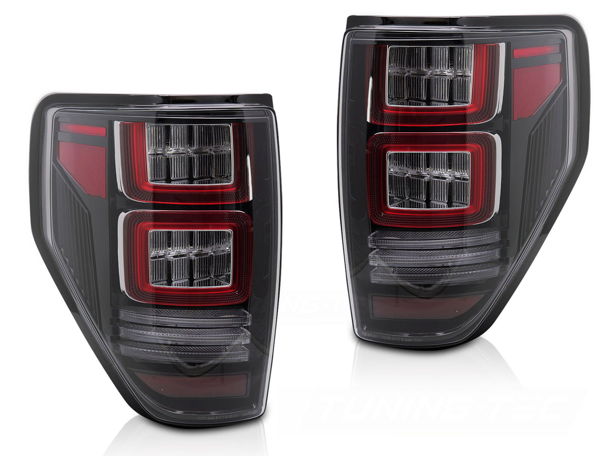 Baklykter Ford F150 MK12 2009–2014 rød LED komplett sett bakfra