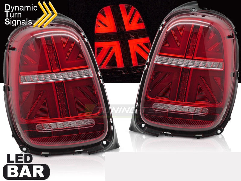 LED baklykter rød hvit til Mini Cooper F55 F56 F57 2014–2017 sett bakfra