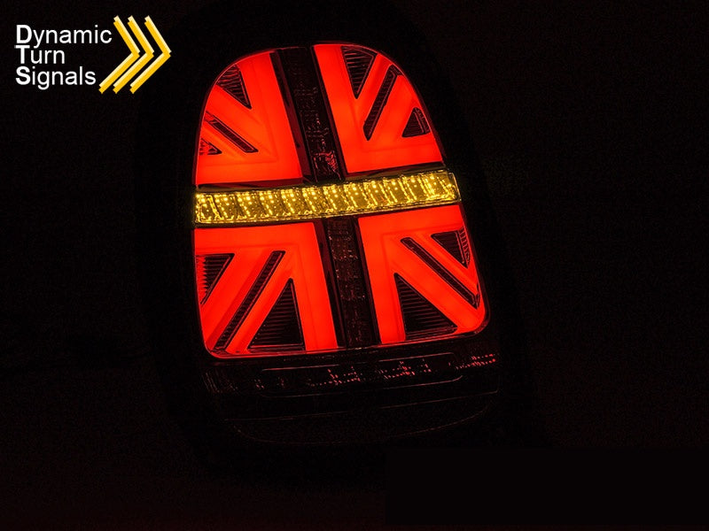 Sett med tonede LED baklykter til Mini Cooper F57 Cabriolet 2014–2017 bakperspektiv