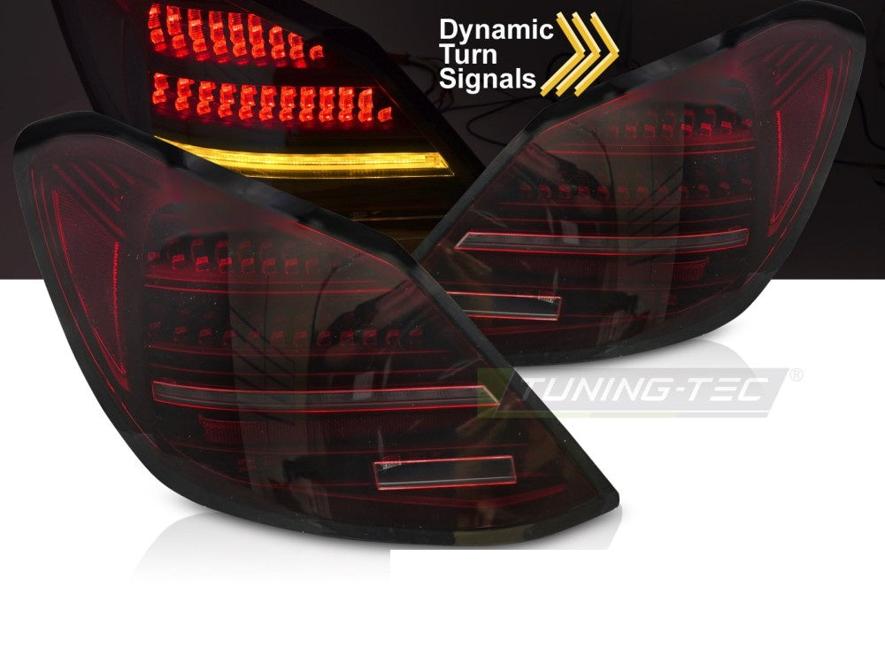 Baklykter Mercedes C-Klasse W205 14-20 LED sekvensiell rød svart fra Tuning-Tec