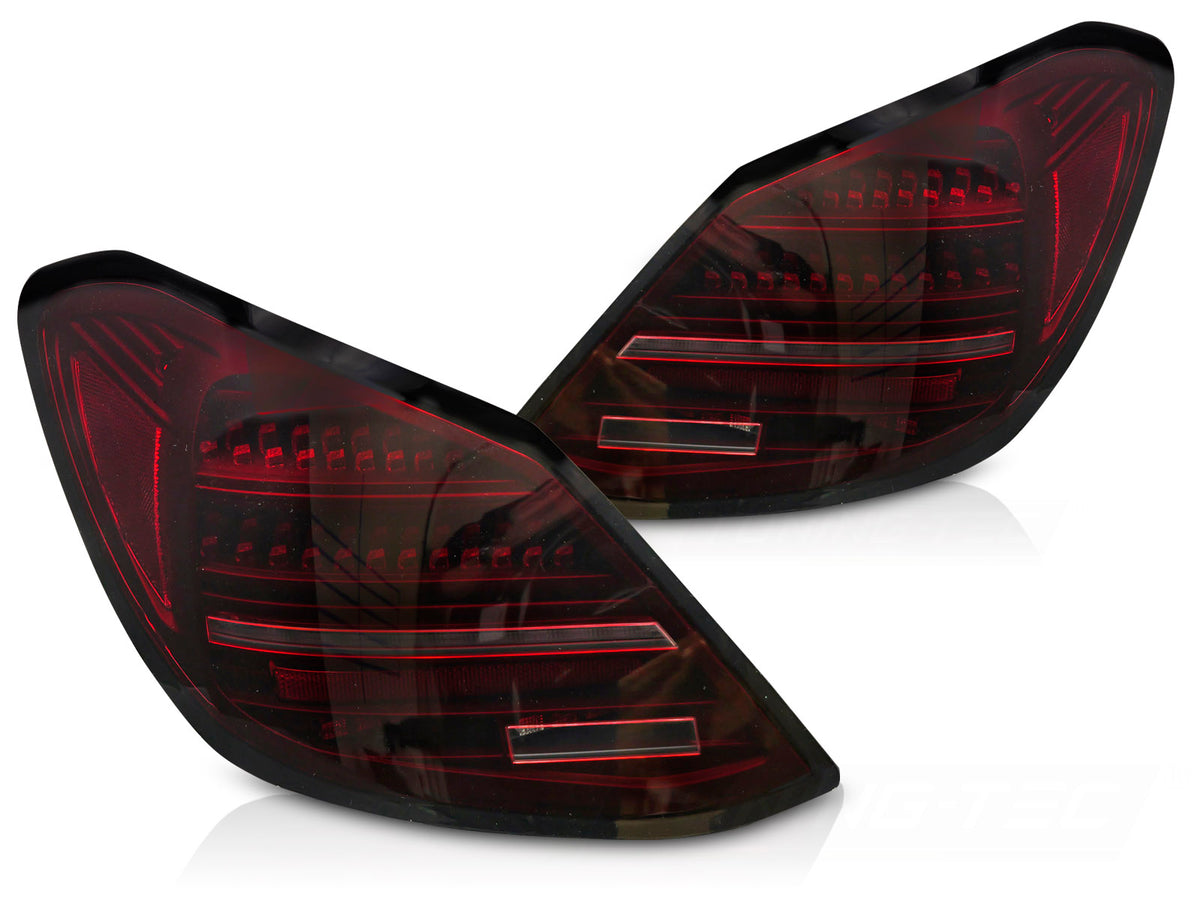 Baklykter Mercedes C-Klasse W205 14-20 LED sekvensiell rød svart fra Tuning-Tec