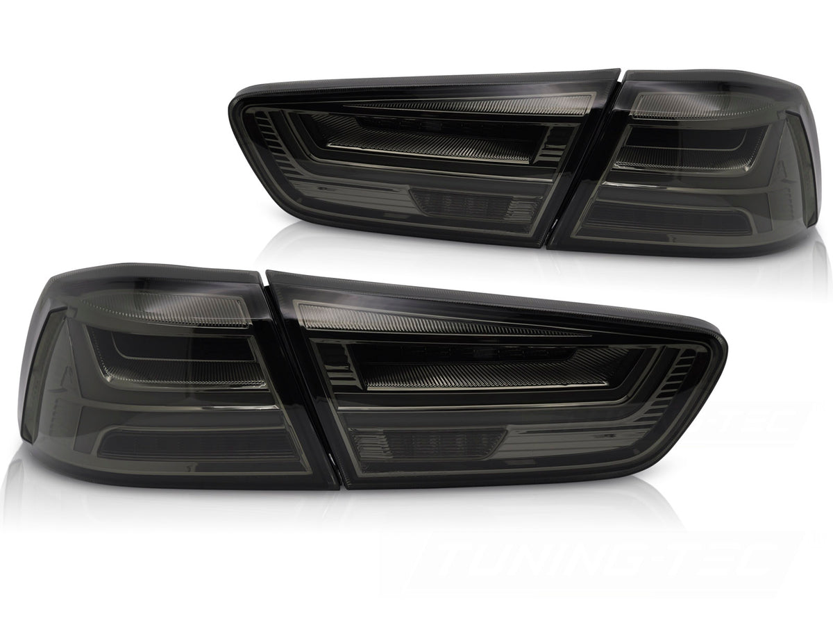 LED baklykter smoke Mitsubishi Lancer VIII Sedan 2008–2016 komplett sett bakfra