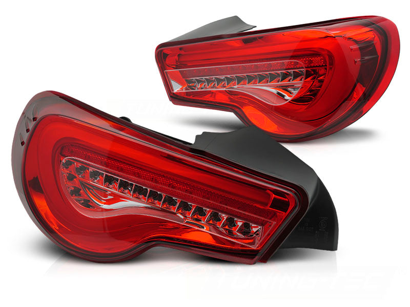 Baklykter Toyota GT86 2012–2021 LED bar rød med sekvensiell blinklys sett bakfra