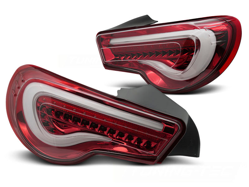 Baklykter Toyota GT86 2012–2021 LED-bar rød hvit sekvensiell sett bakfra