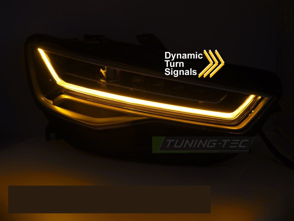 Tuning-Tec Frontlykter Audi A6 C7 facelift-stil full LED montert