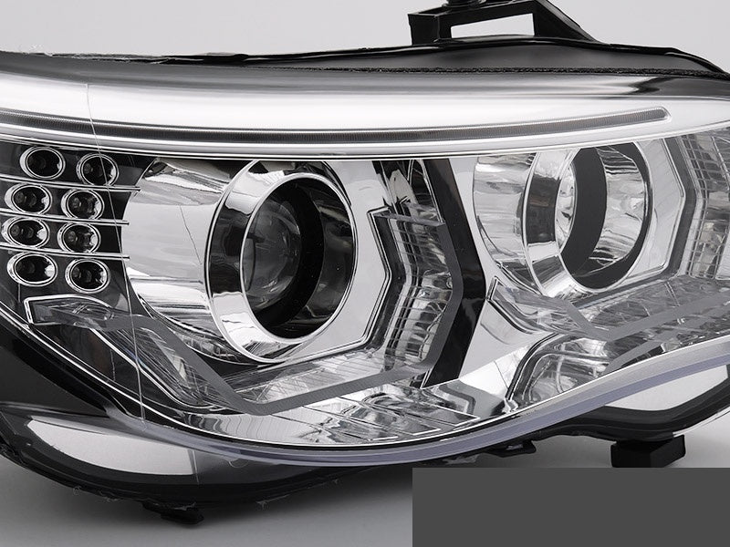 Tuning-Tec frontlykter krom LED Angel Eyes til BMW 5-Serie E60 E61