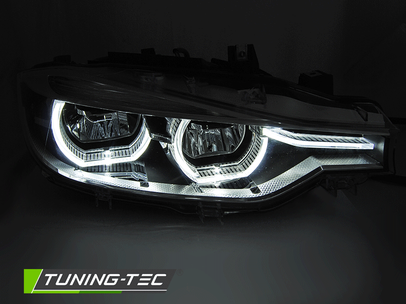 Frontlykter All LED BMW 3-Serie F30 LCI sett forfra med LED nærlys og fjernlys