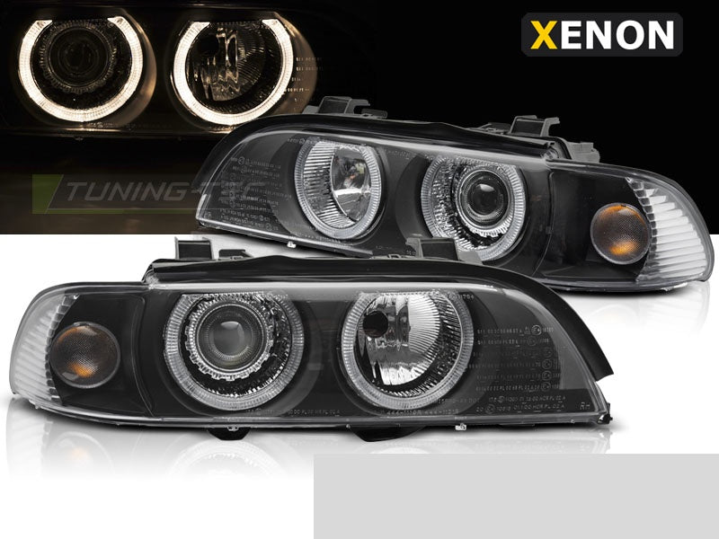 Frontlykter BMW 5-Serie E39 LCI 00-03 Angel Eyes svart xenon fra Tuning-Tec