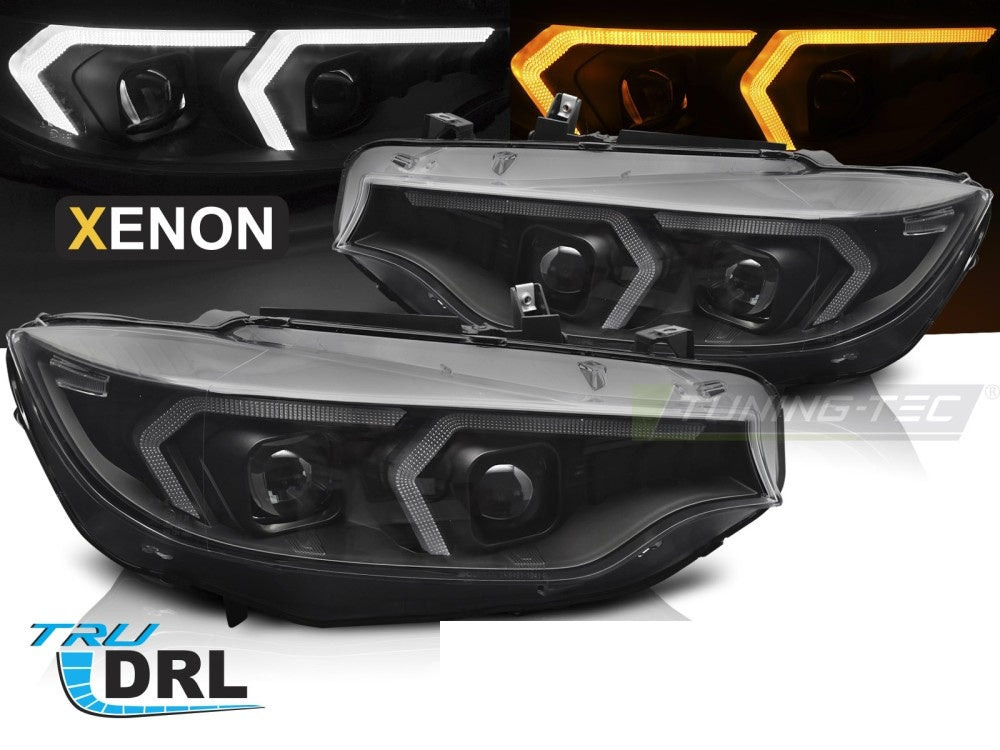 Frontlykter BMW 4-Serie F32 F33 F36 13-20 xenon svart fra Tuning-Tec