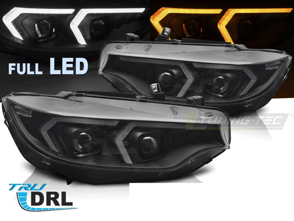 Frontlykter BMW 4-Serie F32/F33 13-20 LED DRL svart fra Tuning-Tec
