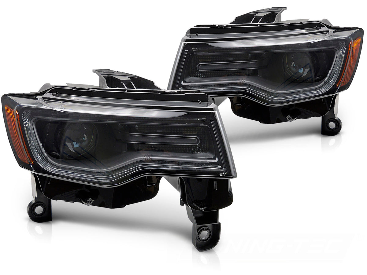 LED frontlykter med DRL til Jeep Grand Cherokee WK2 2014–2021 sett forfra