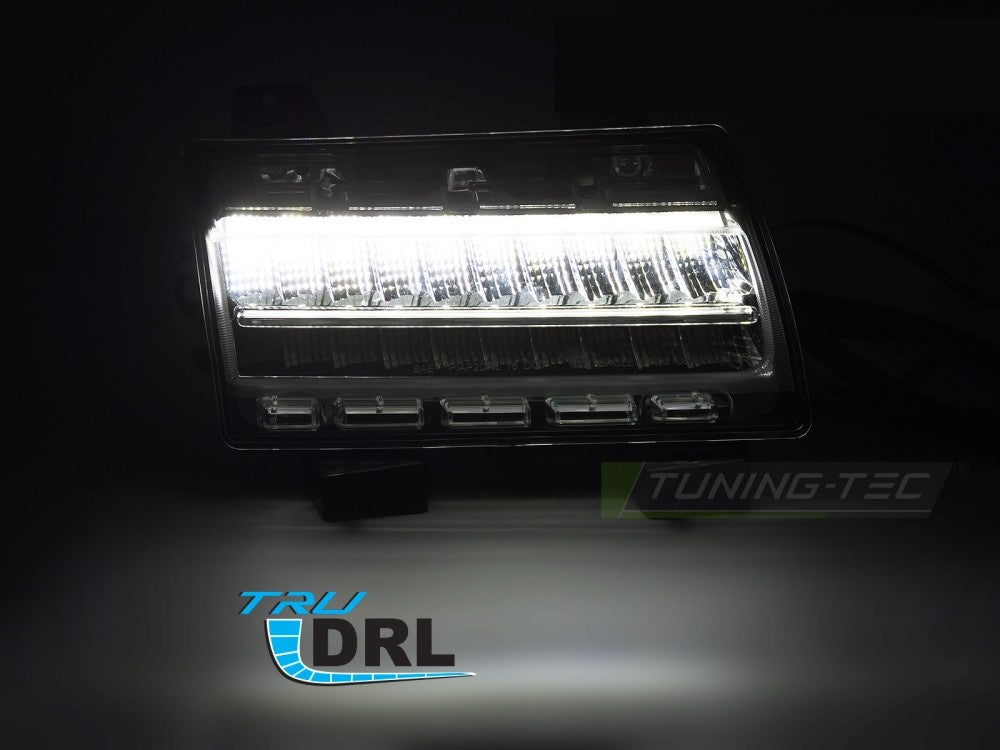 LED DRL kjørelys i tonet utførelse til Jeep Wrangler JK – sett forfra