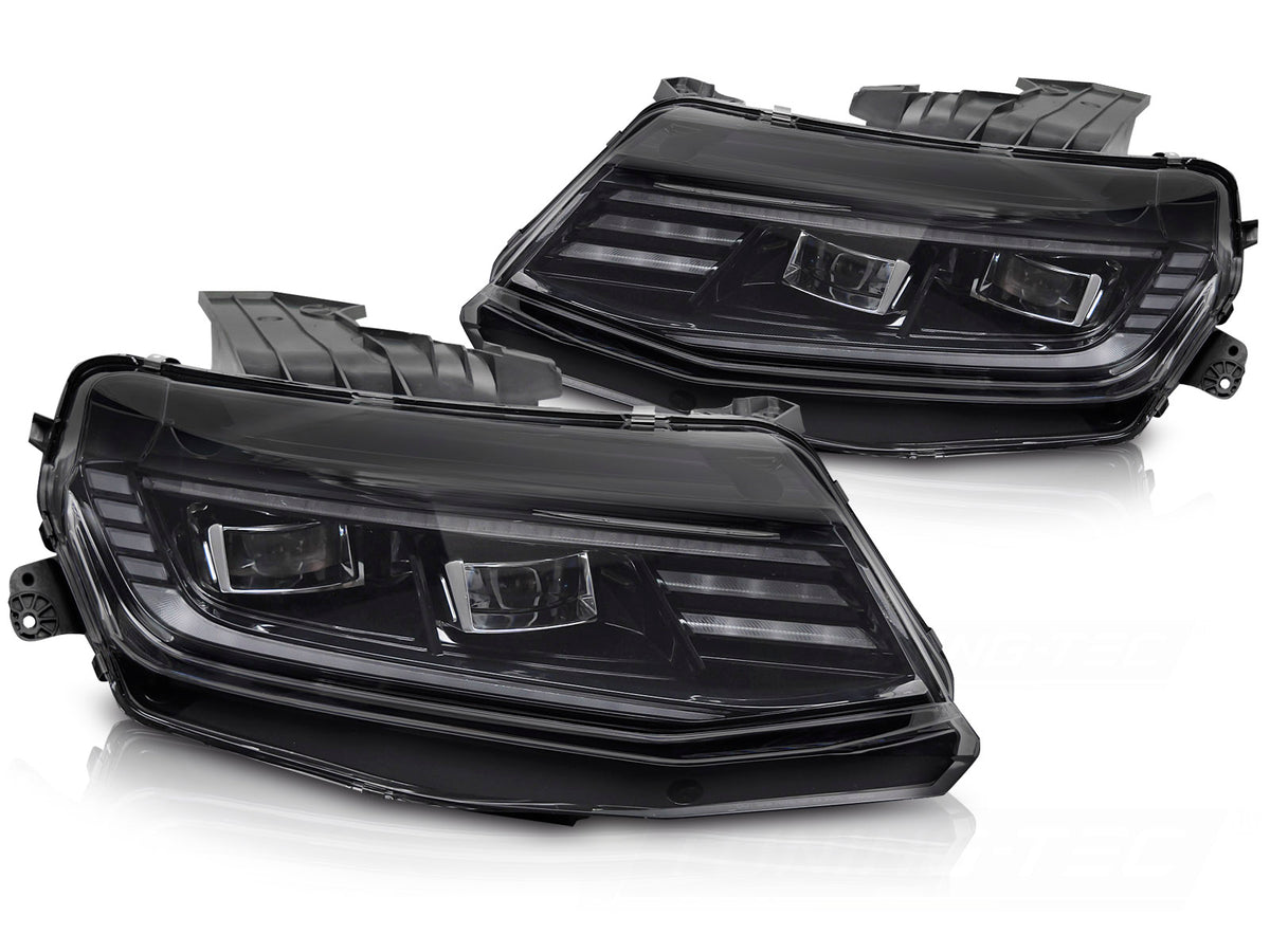 LED frontlykter med DRL til Chevrolet Camaro 2016–2018 sett forfra komplett par