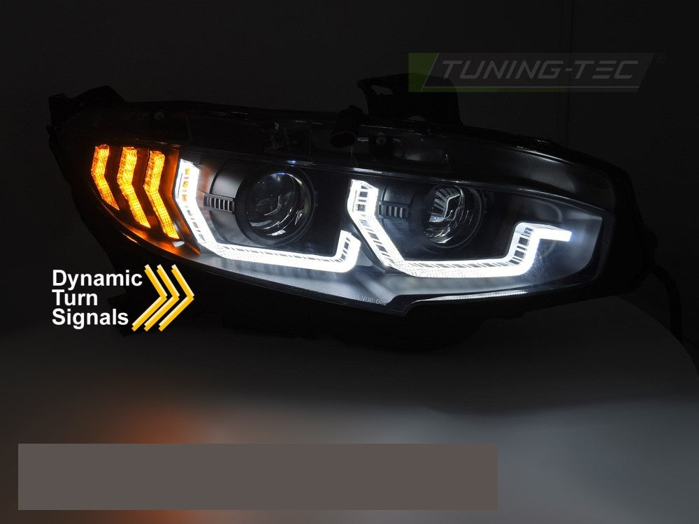 Honda Civic IX 14-16 frontlykter LED DRL svart design – LPHO39