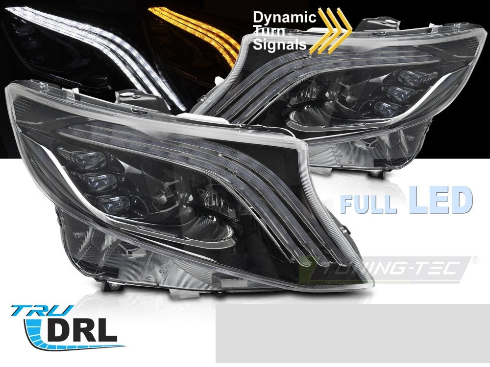 Frontlykter Mercedes Vito V-Klasse W447 14-23 full LED sekvensiell DRL fra Tuning-Tec