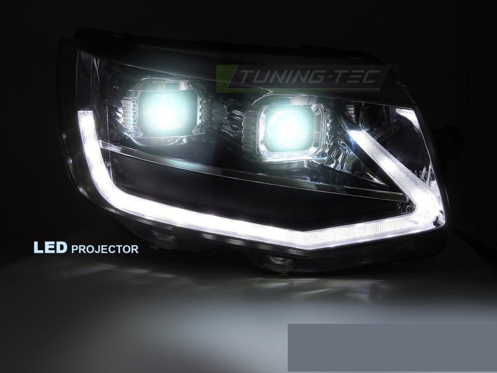 Volkswagen T6 Tuning-Tec frontlykter LED DRL tube light krom